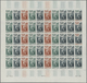 13834 Frankreich: 1964, France. Set Of 3 Different Color Proof Sheets Of 50 For The Issue "Rehabilitation - Oblitérés