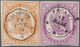 13937 Frankreich - Telegrafenmarken: 1868, 1 And 2 Fr., Each Neat Canceled And Having Full Margins Cut, Si - Télégraphes Et Téléphones