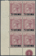 14065 Gibraltar: 1889, QV 2d. Brown-purple Surch. '25 CENTIMOS' Block Of Six From Lower Left Corner With C - Gibilterra