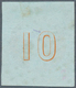 14083 Griechenland: 1861, Hermes Head 10 Lepta Orange On Bluish, Broad Margins, With Number Cancellation " - Briefe U. Dokumente