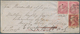 14151 Großbritannien: 1859/1861 Two Covers To India Both Franked 1855-57 4d. Rose-carmine Horiz. Pair Plus - Autres & Non Classés