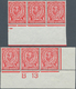 14186 Großbritannien: 1912, 1d .scarlet, Wm Simple Cypher, Two Bottom Marginal Strips Of Three Showing Var - Sonstige & Ohne Zuordnung