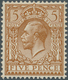 14199 Großbritannien: 1913, 5d. Yellow-brown, Without Watermark, Mint O.g. With Slight Adhesion Marks. SG - Autres & Non Classés