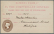 14266 Großbritannien - Ganzsachen: 1892, 1/2 D Brown QV Official Patent Office Card With Embossed 7 1/2 D - 1840 Enveloppes Mulready