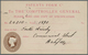 14266 Großbritannien - Ganzsachen: 1892, 1/2 D Brown QV Official Patent Office Card With Embossed 7 1/2 D - 1840 Enveloppes Mulready