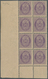 14602 Island: 1876, 20 Aur Violet (2nd Printing 1881), Block Of 8 From Lower Left Corner Margin, All Stamp - Sonstige & Ohne Zuordnung