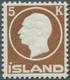 14609 Island: 1912, 5 Kr. Braun, Zentriertes Luxusstück (Facit: 3.000) - Sonstige & Ohne Zuordnung