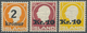 14612 Island: 1924/1926, Drei Aufdruckwerte Mit 2 Kr. Auf 25 A. Orange, 10 Kr. Auf 50 A. Lilarot Bzw. Auf - Sonstige & Ohne Zuordnung