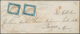 14683 Italien - Altitalienische Staaten: Sardinien: 1856: IV. Emission 20 C Cobalt Blue, Two Examples On P - Sardaigne