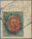 14732 Italien: 1889, 5l.green/red, Fresh Colours, Slightly Uneven Perfs, On Piece Commercially Used With F - Poststempel