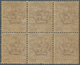 14734 Italien: 1901, Vitorio Emanuele III 10 C Brown-rose In A Block Of Six, Good Perforation And Absolute - Poststempel