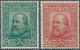 14737 Italien: 1910, 50th Anniversary Of Liberation Of Sicily (Garibaldi), 5c. Green And 15c. Rose, Fresh - Poststempel