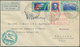 14756 Italien: 1933, Mass Flight Triptych 5.25 + 44.75 L. "I-ARAM" On Well Preserved Registered Letter ROM - Poststempel