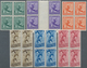 14763 Italien: 1937: Summer Camps For Children, Complete Air Mail Set In Blocks Of Four (1 L Value As Two - Marcophilie