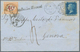 14873 Italien - Stempel: 1874, Letter To Genova Franked With 2 D Blue, Plate 14 Cancelled With Duplex "GIB - Poststempel