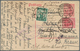 14931 Lettland: 1919, Germany: 10 Pf Red Germania Psc, Uprated With 10 Pf Carmine-red Germania From RENDSB - Lettonie