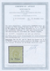 15095B Luxemburg: 1875, "Un Pranc" Auf 37 1/2 Cent. Gelbbraun In Ungebrauchter Erhaltung Mit Vollem Origina - Sonstige & Ohne Zuordnung