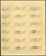 15211 Monaco: 1964, Olympic Games Tokyo, 0.01fr. To 0.04fr., Four Values IMPERFORATE, Complete Sheets Of 3 - Ungebraucht