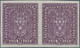 15384A Österreich: 1919, 10 Kr. Schwärzlichviolett Auf Faserpapier Ungezähnt, Waagerechtes Paar, Postfrisch - Ungebraucht