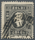 15606 Österreich - Lombardei Und Venetien: 1858, 3 Soldi Schwarz Type I Auf Starkem KARTONPAPIER (0,14 Mm) - Lombardo-Venetien