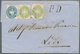 15613 Österreich - Lombardei Und Venetien: 1864, Doppeladler 2 X 3 Soldi Grün (gez. 14, Ausg. 1863) Zusamm - Lombardo-Vénétie