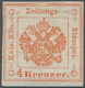15617 Österreich - Lombardei Und Venetien - Zeitungsstempelmarken: 1858, 4 Kr. Rot Neudruck Von 1873 In Ty - Lombardo-Vénétie