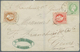 15642 Österreichische Post In Der Levante: 1867, 15 So. Braun, 5 So. Karminrot Und 3 So. Grün (eckrund) Je - Levant Autrichien