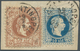 15646 Österreichische Post In Der Levante: 1867, 50 So. Braun Mit Zähnung L 10 1/2 Und 10 So. Blau, Feiner - Levante-Marken