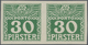 15654 Österreichische Post In Der Levante - Portomarken: 1908, 30 Pia Grün, Ungezähntes Waagr. Paar Ohne G - Levante-Marken