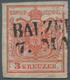 15706 Österreich - Stempel: BALZERS (Liechtenstein): 1850, 3 Kr. Rot HP Allseits Voll- Bis Breitrandig Mit - Macchine Per Obliterare (EMA)