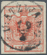 15756 Österreich - Stempel: UNTER ATZWANG (Tirol): 1850, 3 Kr. Rot Allseits Voll- Bis Breitrandig Mit Fast - Maschinenstempel (EMA)