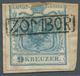 15769 Österreich - Stempel: 1850, "ZOMBOR" Ra1 Klar Auf 9 Kreuzer Briefstück (oben Gekürzt), Selten! (Mü 3 - Maschinenstempel (EMA)