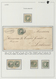 15844 Portugal: 1853- 50 Rs. Single Mint , Two Userd Stamps And A Fragment With Two 50 Rs Stamps; Also A L - Briefe U. Dokumente