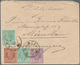 15908 Rumänien: 1889, Two 5 B. Green (one Stamp Corner Defect) 3 B. Violet And 15 B. Brown On Cover Tied B - Lettres & Documents