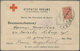 15966 Russische Post In China: 1917, 3 C On 3 K Red-carmine, Single Franking On Red Cross Relief Card Writ - Chine