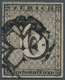 16040 Schweiz - Zürich: 1846 Zürich 6 Rp. Schwarz Mit Waag., Roten Unterdrucklinien, Type 1, Entwertet Mit - 1843-1852 Timbres Cantonaux Et  Fédéraux