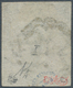 16040 Schweiz - Zürich: 1846 Zürich 6 Rp. Schwarz Mit Waag., Roten Unterdrucklinien, Type 1, Entwertet Mit - 1843-1852 Poste Federali E Cantonali
