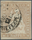 16068 Schweiz: 1855, 5 Rp. Mattbraun Strubel Berner Druck II (Zu. Nr. 22F), Attest Weid "Echt. Rundstempel - Ungebraucht