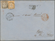 16086 Schweiz: 1864. Sitzende Helvetia, 20 Rp Orange  Und 1 Fr Gold (kl. Mgl.), übergehend Entwertet CHUR - Neufs