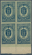 16216 Sowjetunion: 1946 Medal 60k. Blue On Green, Line Perf 12½, Lower Marginal Block Of Four, Mint Never - Lettres & Documents