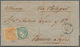 16247 Spanien: 1868 200m. Blue-green Along With 1867 12cs. Orange On Entire Letter 1869 From Coruña To Bue - Gebraucht