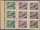 16290 Tschechoslowakei: 1922. Complete Airmail Set (3 Values) In Vertical Strips Of 3 (except 50h) Mounted - Briefe U. Dokumente