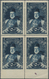 16317 Türkei: 1916, 50 Pia. Deep Blue Block Of Four Showing Variety Imperf At Bottom Margin, Bottom Stamps - Briefe U. Dokumente