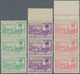 16330 Türkei: 1924, Lausanne Complete Set Of Eight Values In Strips Of Three, Six With Margins, Mint Never - Briefe U. Dokumente
