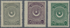 16333 Türkei: 1923. The Definitives Set's Three High-values: 50pia, 100pia And 500pia. All Unused (hinge R - Briefe U. Dokumente