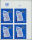 16461 Vereinte Nationen - Genf: 1969. IMPERFORATE Corner Block Of 4 For The 50c Value Of The Definitives I - Ungebraucht