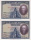 PAREJA CORRELATIVA DE 25 PTAS DEL AÑO 1928 SERIE B SIN CIRCULAR-UNCIRCULATED  (BANKNOTE) - 1-2-5-25 Pesetas