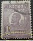 Error Stampe  ROMANIA 1920 KING FERDINAND, VARIETY ERROR,  1 LEU, Stain COLOR At Frame Down,misplaced Perforation Image - Plaatfouten En Curiosa