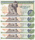 EGYPT 25 PT 1972 P-42 Sig/ZENDO #14 LOT X5 UNC NOTES  */* - Egypt