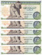 EGYPT 25 PT 1974 P-42 Sig/ZENDO #14 LOT X5 UNC NOTES */* - Egypt